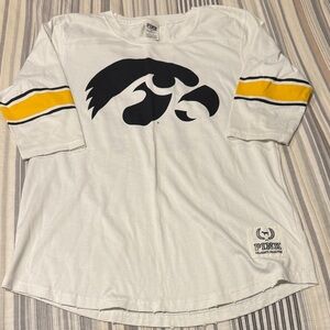 PINK Victoria's Secret White and Yellow Long Sleeve Tee